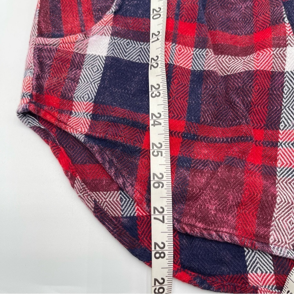 Free People Easy Street Plaid Shirt Buttondown Flannel Size Flowy Lightweight - Picture 11 of 11